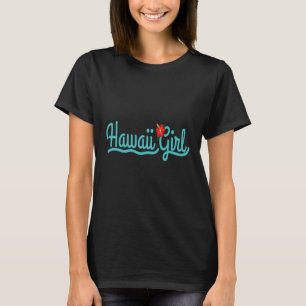 Hawaii Girl Hibiscus Summer Flower Surfer Girl Sur T-Shirt