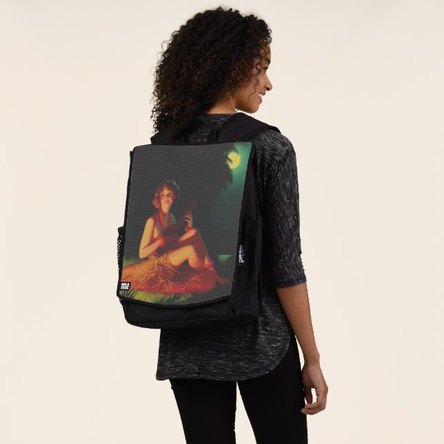 Hawaii Girl with Ukulele Backpack (Worn)