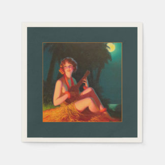 Hawaii Girl with Ukulele Napkin
