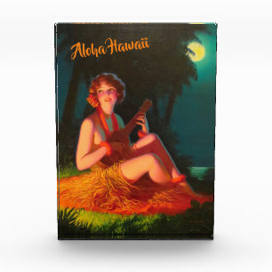 Hawaii Girl with Ukulele Photo Block