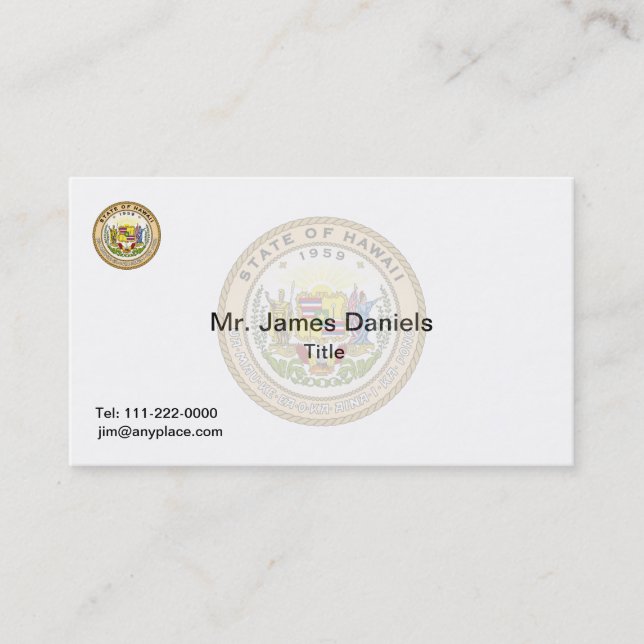 Hawaii Great Seal Business Card (Front)