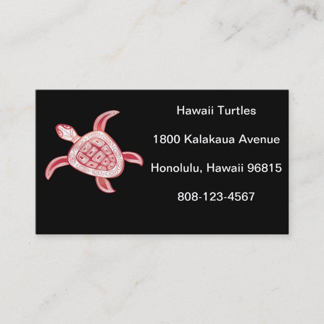 Hawaii Green Sea Turtle Business Card (Front)