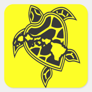 Hawaii Green Sea Turtle Square Sticker