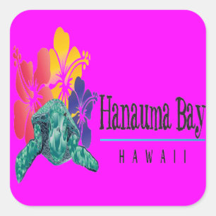 Hawaii Green Sea Turtle Square Sticker