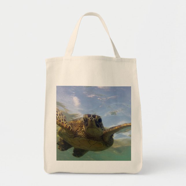 Hawaii Green Sea Turtle Tote Bag (Front)