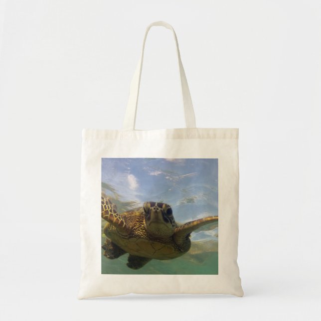 Hawaii Green Sea Turtle Tote Bag (Front)