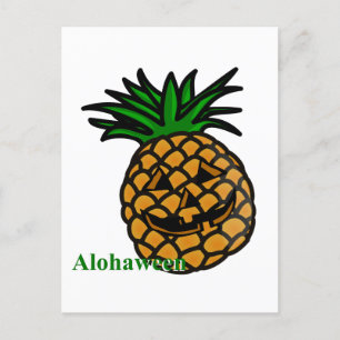 hawaii halloween pineapple alohaween invitation postcard