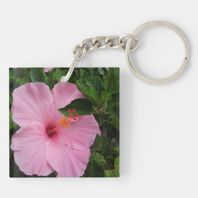 Hawaii Hanauma Bay Hibiscus Flowers Key Ring (Back)