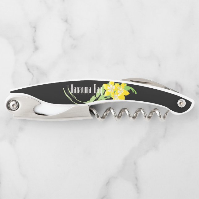 Hawaii Hanauma Bay Plumeria Flower Corkscrew (Front)