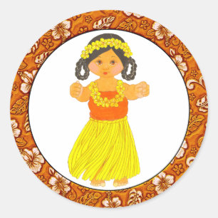 Hawaii ~ Hawaiian Girl Stickers