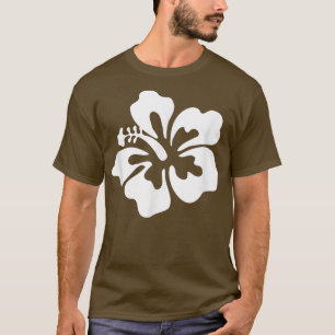 Hawaii Hawaiian Hibiscus Flower White on Pink  T-Shirt