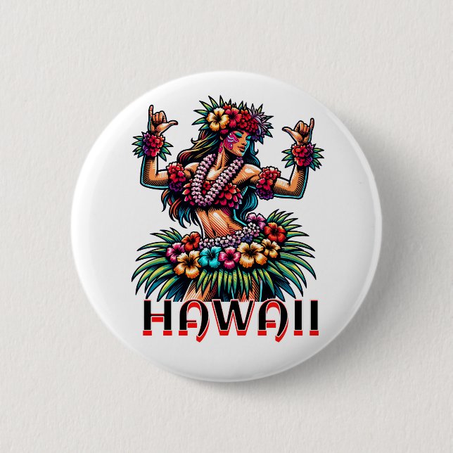 Hawaii | Hawaiian Hula Dancer  6 Cm Round Badge (Front)
