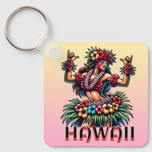 Hawaii   Hawaiian Hula Dancer Personalised Key Ring