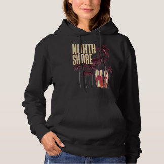 Hawaii Hawaiian Island North Shore Surfboard Vinta Hoodie