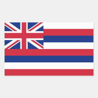 Hawaii/Hawaiian State Flag, United States Rectangular Sticker