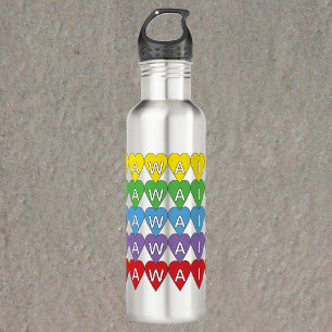 Hawaii Heart Pattern Rainbow 710 Ml Water Bottle
