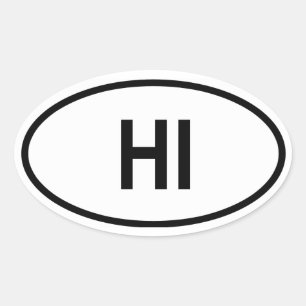Hawaii "HI" Oval Sticker