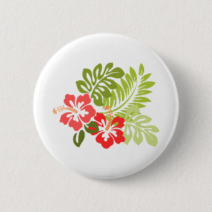 Hawaii Hibiscus Flora Floral Flowers Blossoms 6 Cm Round Badge