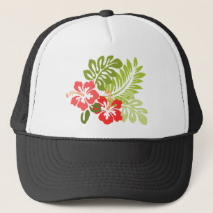 Hawaii Hibiscus Flora Floral Flowers Blossoms Trucker Hat