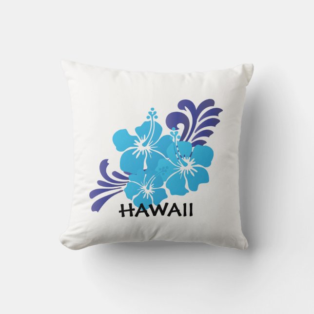 Hawaii Hibiscus Flower Pillow (Front)