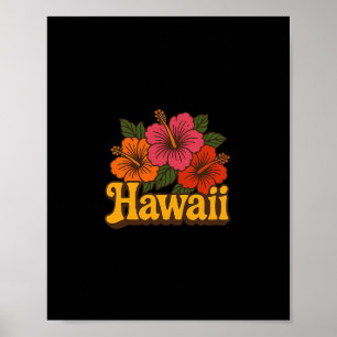 Hawaii Hibiscus Illustration Hawaiian Vacation 1 Poster