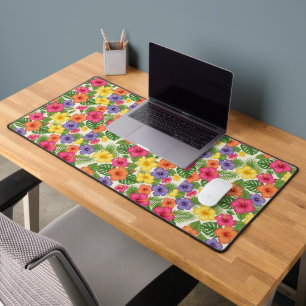 Hawaii Hibiscus Tropical Blooms - Island Paradise Desk Mat