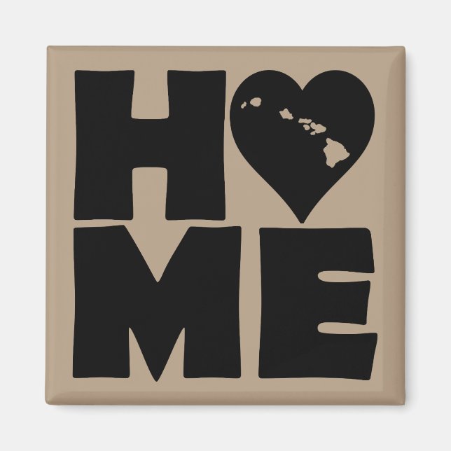 Hawaii Home Heart State Fridge Magnet (Front)