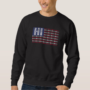 Hawaii Home State HI American Flag Patriotic Golf Sweatshirt