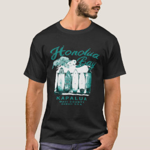 Hawaii Honolua Bay Maui Vintage Hawaiian Surfing G T-Shirt