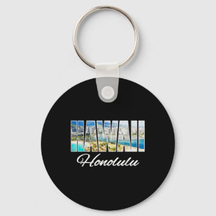 Hawaii Honolulu Tee Beach Hawaiian Island  Key Ring