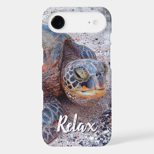 Hawaii Honu Sea Turtle Photo Relax Script Quote (Back)