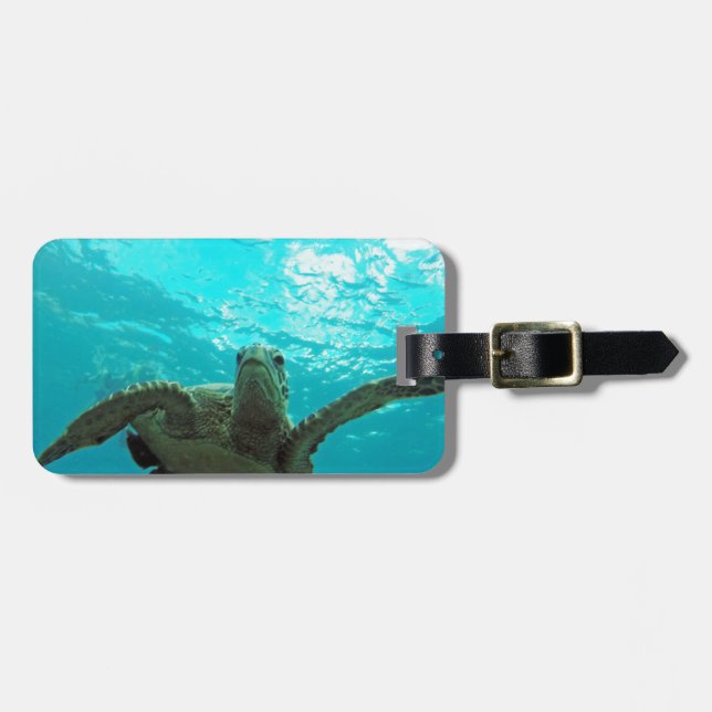 Hawaii Honu Turtle Luggage Tag (Front Horizontal)
