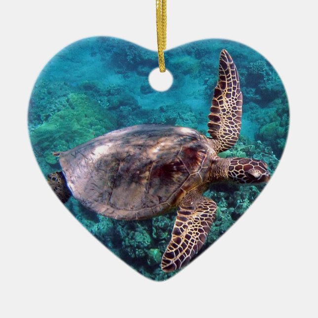 Hawaii Honu Turtle Ornament (Front)