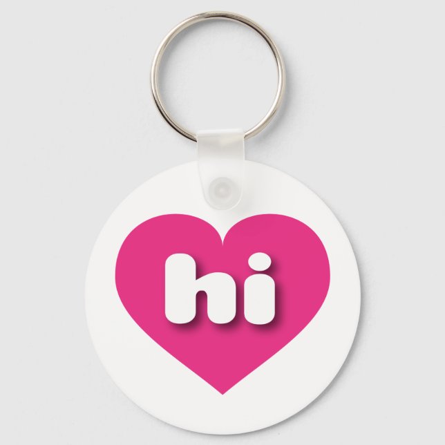 Hawaii hot pink heart - I love hi Key Ring (Front)