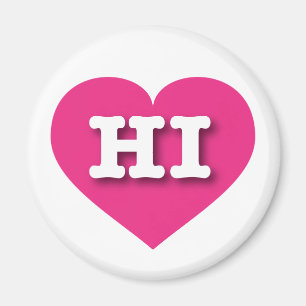 Hawaii Hot Pink Heart - I love HI Magnet