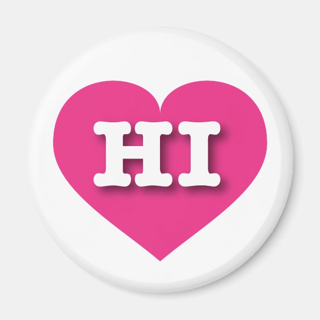 Hawaii Hot Pink Heart - I love HI Magnet (Front)
