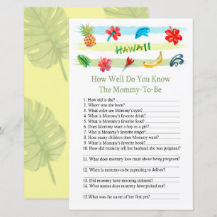 Hawaii How well do you know baby shower game