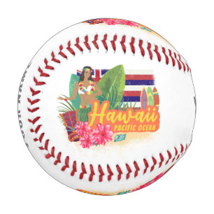 Hawaii Hula Dancer Retro Pacific Vintage Souvenir Baseball