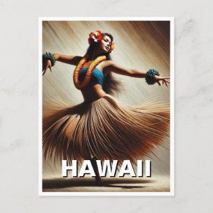 Hawaii Hula Dancer Travel Postcard