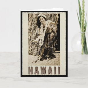 Hawaii Hula Girl  Vintage Photo  Card