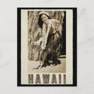 Hawaii Hula Girl Vintage Photo Postcard