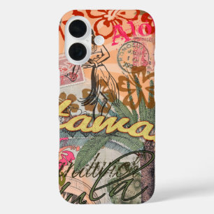 Hawaii Hula Travel Flower Vintage iPhone 16 Case