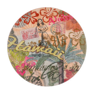 Hawaii Hula Travel Flower Vintage Cutting Board