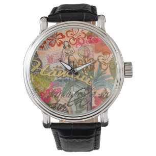 Hawaii Hula Travel Flower Vintage Watch