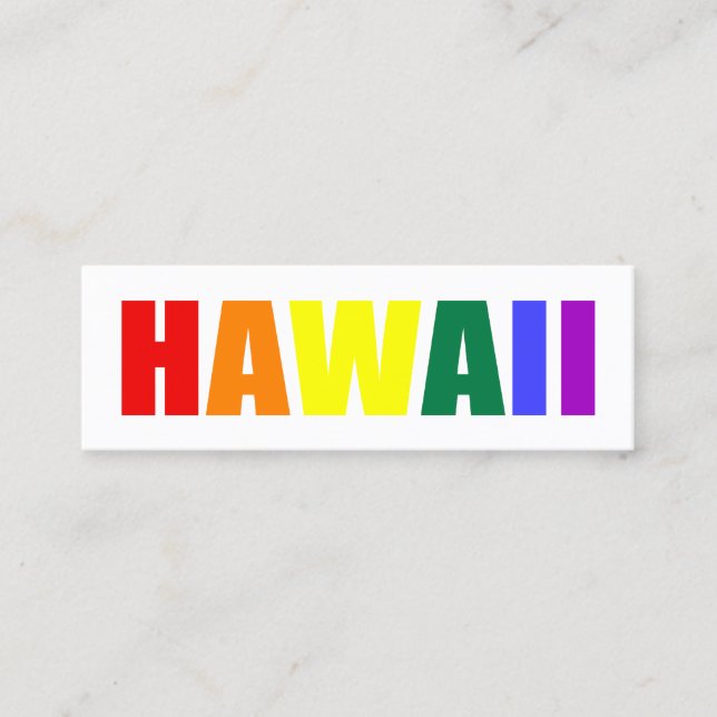 HAWAII in Rainbow Colours Mini Business Card (Front)