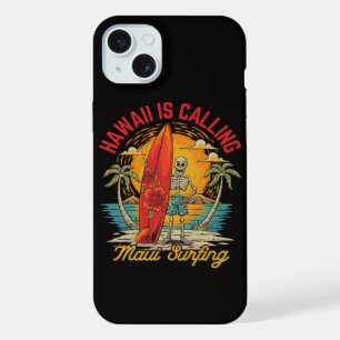 Hawaii Is Calling Maui Surfing Island Vibes iPhone 15 Plus Case