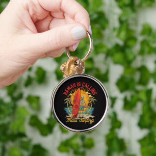 Hawaii Is Calling Maui Surfing Island Vibes Key Ring