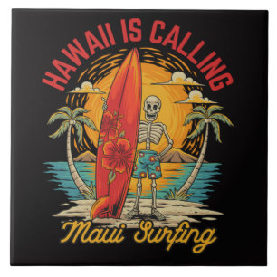 Hawaii Is Calling Maui Surfing Island Vibes Tile