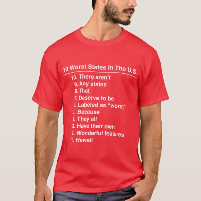 Hawaii Is The Worst State Ever Funny graphic T-Shirt (Front)