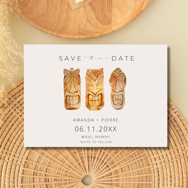 Hawaii Island Beach Wedding Photo Save The Date (Hawaii Island Beach Wedding Photo Save The Date)
